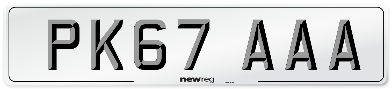 PK67 AAA Number Plate from New Reg